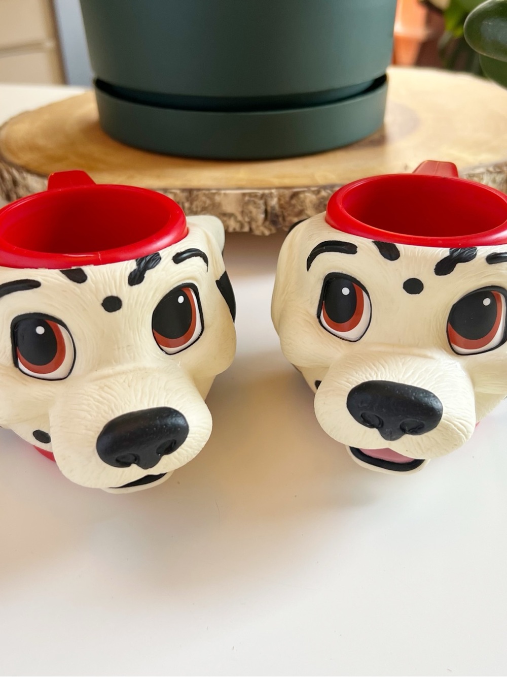 Vintage Applause 1990 Pongo Disney 101 Dalmatian Dog Mugs Set of 2